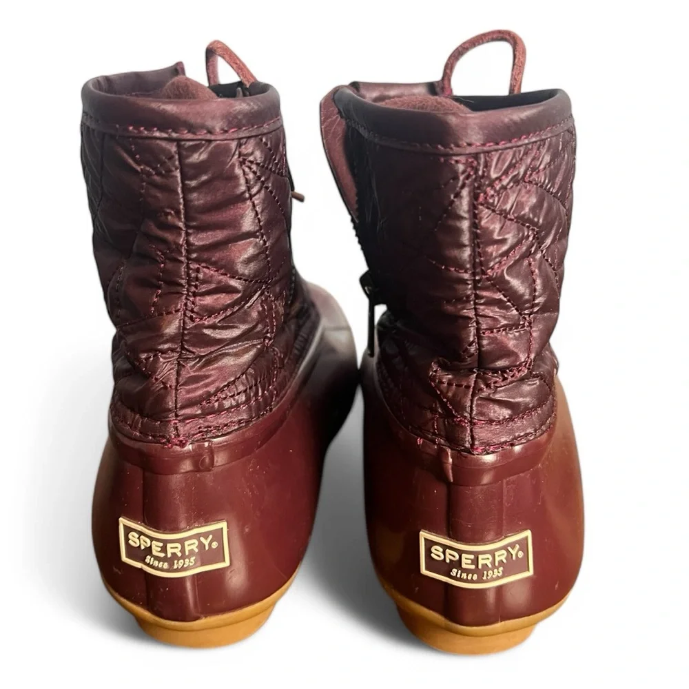Sperry -‎ Women's Top-Sider Saltwater Duck Boots Quilted Nylon Burgundy - Sz. 8